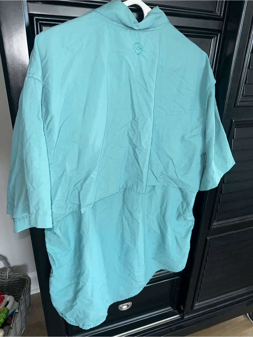 Magellan Outdoors Men's Button-Down Short Sleeve Shirt - Aqua - Picture 4 of 4